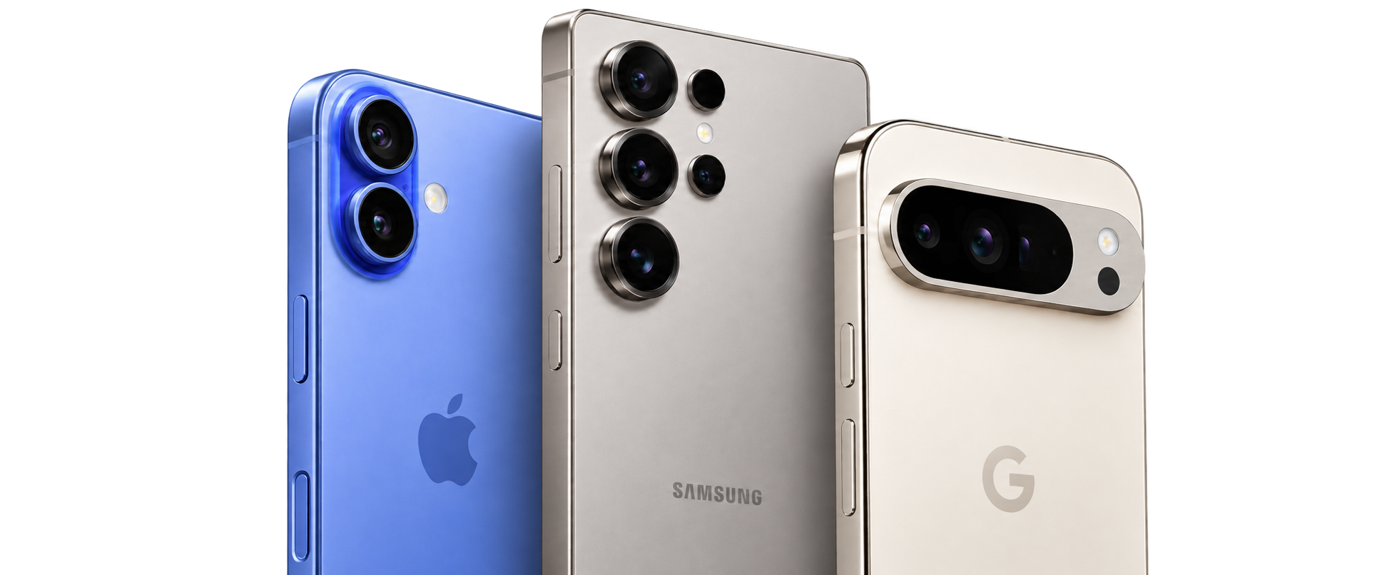 Illustration of three modern smartphones